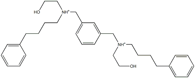 1,3-Phenylenebis[N-(2-hydroxyethyl)-N-(4-phenylbutyl)methanaminium] 구조식 이미지