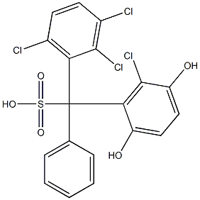 (6-Chloro-2,5-dihydroxyphenyl)(2,3,6-trichlorophenyl)phenylmethanesulfonic acid Structure