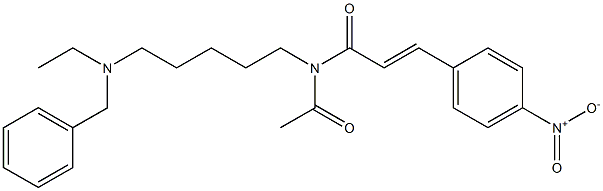 N-[5-(Ethylbenzylamino)pentyl]-N-acetyl-3-(4-nitrophenyl)acrylamide 구조식 이미지