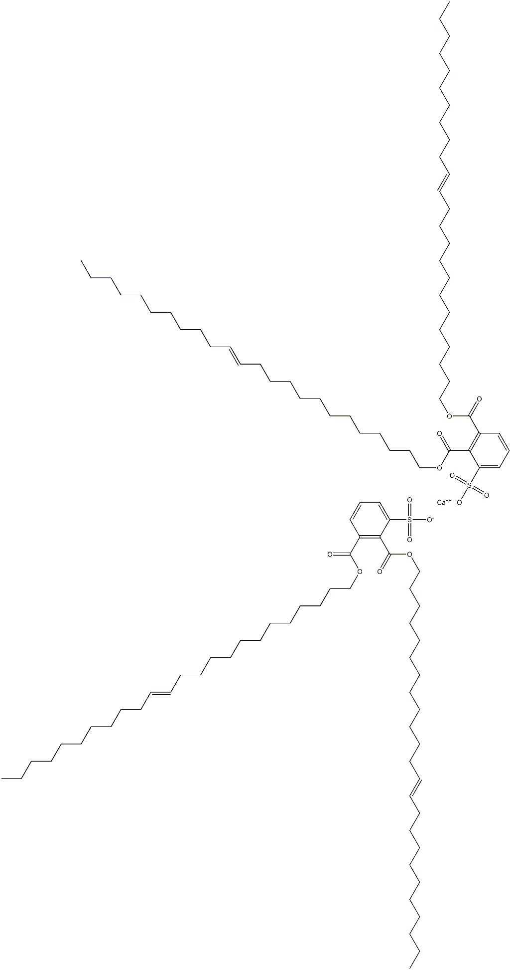 Bis[2,3-di(13-tetracosenyloxycarbonyl)benzenesulfonic acid]calcium salt 구조식 이미지