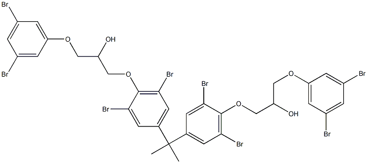 2,2-Bis[3,5-dibromo-4-[2-hydroxy-3-(3,5-dibromophenoxy)propyloxy]phenyl]propane 구조식 이미지