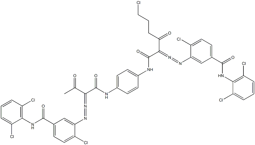 3,3'-[2-(2-Chloroethyl)-1,4-phenylenebis[iminocarbonyl(acetylmethylene)azo]]bis[N-(2,6-dichlorophenyl)-4-chlorobenzamide] Structure