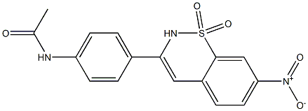 3-[4-(Acetylamino)phenyl]-7-nitro-2H-1,2-benzothiazine 1,1-dioxide 구조식 이미지