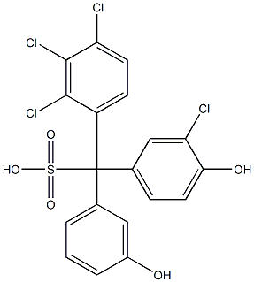 (3-Chloro-4-hydroxyphenyl)(2,3,4-trichlorophenyl)(3-hydroxyphenyl)methanesulfonic acid Structure