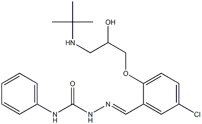 1-[5-Chloro-2-[2-hydroxy-3-(tert-butylamino)propoxy]benzylidene]-4-phenylsemicarbazide 구조식 이미지