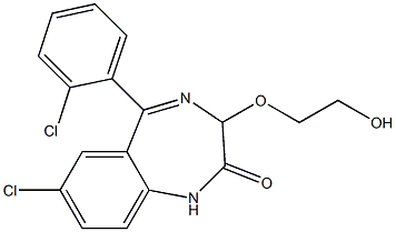 1,3-Dihydro-7-chloro-5-(o-chlorophenyl)-3-(2-hydroxyethoxy)-2H-1,4-benzodiazepin-2-one Structure