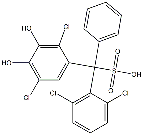 (2,6-Dichlorophenyl)(2,5-dichloro-3,4-dihydroxyphenyl)phenylmethanesulfonic acid Structure
