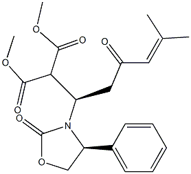 2-[(1R)-3-Oxo-1-[(4S)-2-oxo-4-phenyloxazolidin-3-yl]-5-methyl-4-hexenyl]malonic acid dimethyl ester Structure