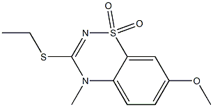 4-Methyl-3-ethylthio-7-methoxy-4H-1,2,4-benzothiadiazine 1,1-dioxide Structure