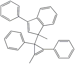 3-Phenyl-1-methyl-1-(1,2-diphenyl-3-methylcyclopropa-2-en-1-yl)-1H-indene Structure