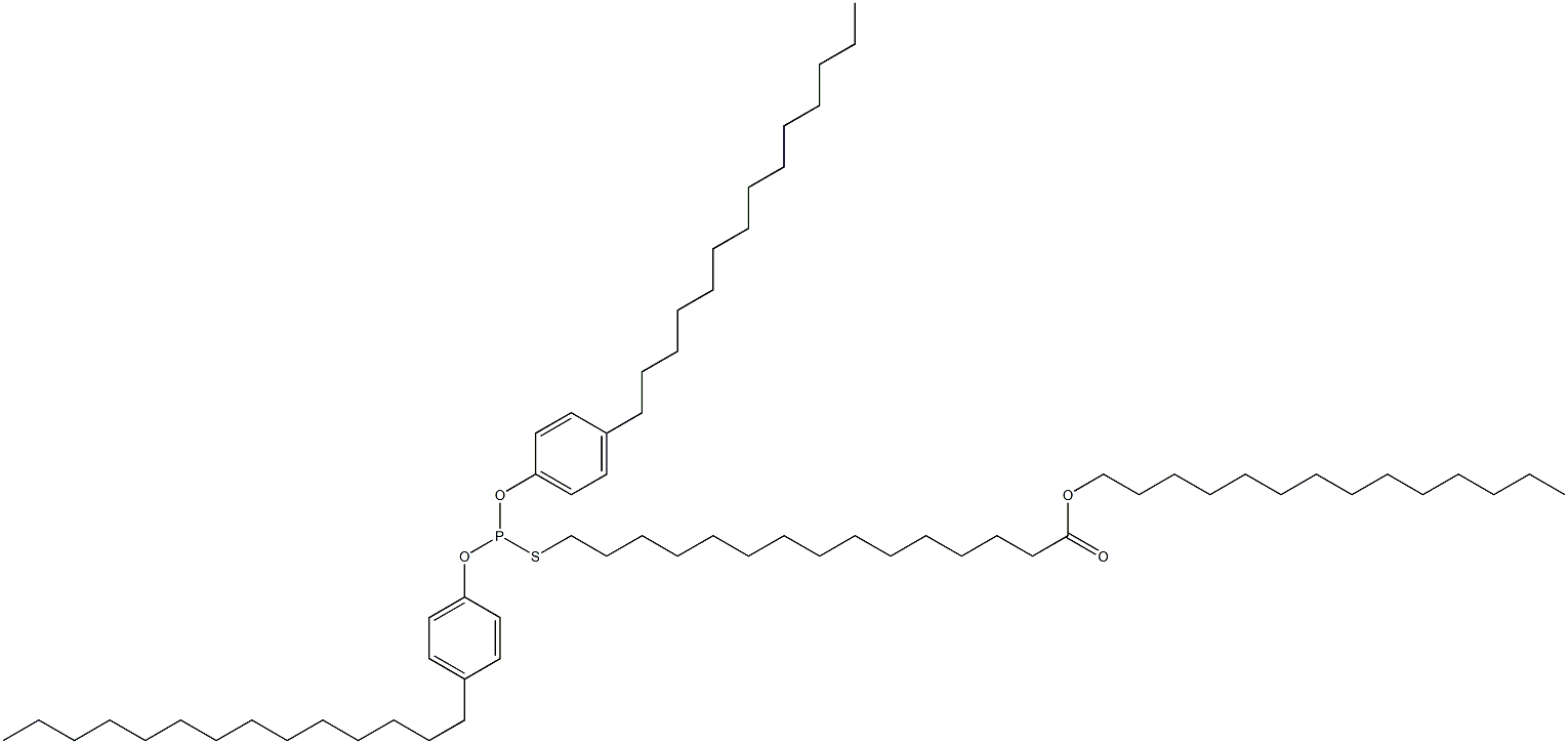 Thiophosphorous acid O,O-bis(4-tetradecylphenyl)S-(15-tetradecyloxy-15-oxopentadecyl) ester Structure