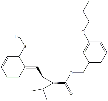 (1R,3S)-2,2-Dimethyl-3-[[(3E)-2,3,4,5-tetrahydro-2-oxothiophen]-3-ylidenemethyl]cyclopropane-1-carboxylic acid-3-propoxybenzyl ester 구조식 이미지