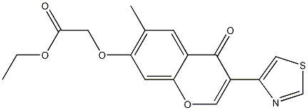 [6-Methyl-4-oxo-3-(thiazol-4-yl)-4H-1-benzopyran-7-yloxy]acetic acid ethyl ester 구조식 이미지