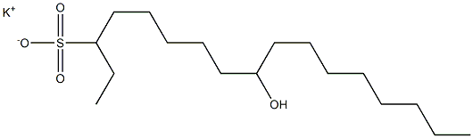 9-Hydroxyheptadecane-3-sulfonic acid potassium salt 구조식 이미지