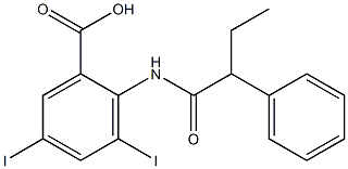 3,5-Diiodo-2-[(2-phenylbutyryl)amino]benzoic acid 구조식 이미지