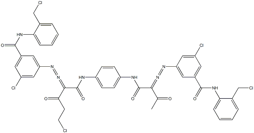 3,3'-[2-(Chloromethyl)-1,4-phenylenebis[iminocarbonyl(acetylmethylene)azo]]bis[N-[2-(chloromethyl)phenyl]-5-chlorobenzamide] Structure
