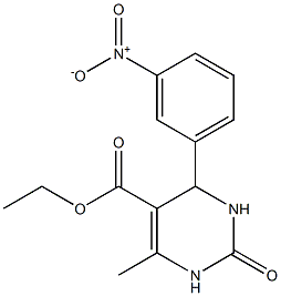 2-Oxo-4-methyl-6-(3-nitrophenyl)-1,2,3,6-tetrahydropyrimidine-5-carboxylic acid ethyl ester 구조식 이미지