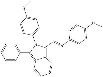 1-Phenyl-2-(4-methoxyphenyl)-3-(4-methoxyphenyliminomethyl)-2H-isoindole 구조식 이미지