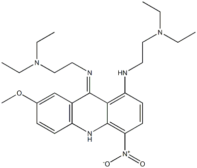 9,10-Dihydro-4-nitro-7-methoxy-9-[[2-(diethylamino)ethyl]imino]-N-[2-(diethylamino)ethyl]acridin-1-amine Structure