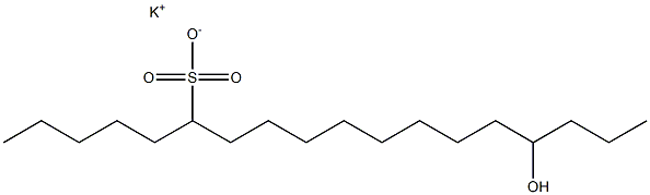 15-Hydroxyoctadecane-6-sulfonic acid potassium salt 구조식 이미지