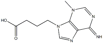 3,6-Dihydro-6-imino-3-methyl-9H-purine-9-butanoic acid 구조식 이미지