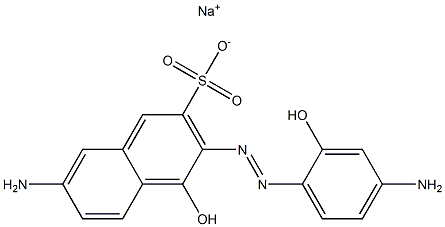 7-Amino-3-[(4-amino-2-hydroxyphenyl)azo]-4-hydroxynaphthalene-2-sulfonic acid sodium salt 구조식 이미지