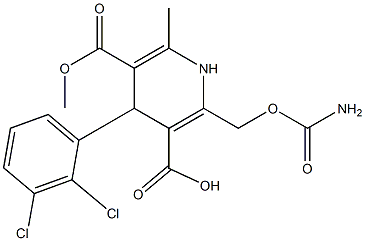 4-(2,3-Dichlorophenyl)-6-methyl-2-[(carbamoyloxy)methyl]-1,4-dihydropyridine-3,5-dicarboxylic acid 5-methyl ester Structure