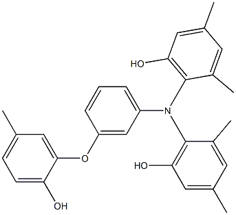 N,N-Bis(6-hydroxy-2,4-dimethylphenyl)-3-(2-hydroxy-5-methylphenoxy)benzenamine 구조식 이미지