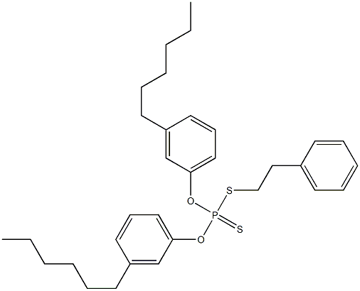 Dithiophosphoric acid O,O-bis(3-hexylphenyl)S-(2-phenylethyl) ester Structure