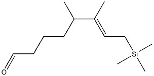 (6E)-5,6-Dimethyl-8-(trimethylsilyl)-6-octen-1-al 구조식 이미지