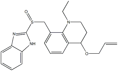 1-Ethyl-1,2,3,4-tetrahydro-4-(2-propenyloxy)-8-(1H-benzimidazol-2-ylsulfinylmethyl)quinoline 구조식 이미지