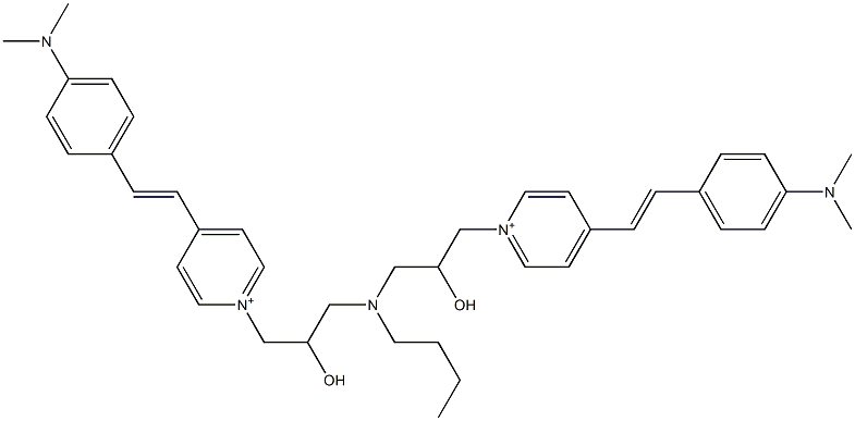 1,1'-[(Butylimino)bis(2-hydroxy-3,1-propanediyl)]bis[4-[2-[4-(dimethylamino)phenyl]ethenyl]pyridinium] 구조식 이미지