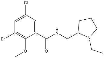 N-[(1-Ethyl-2-pyrrolidinyl)methyl]-2-methoxy-3-bromo-5-chlorobenzamide Structure