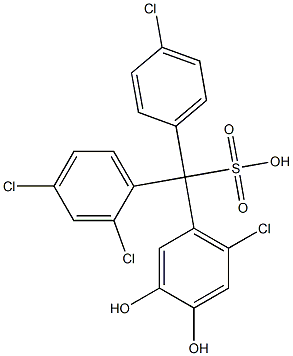 (4-Chlorophenyl)(2,4-dichlorophenyl)(6-chloro-3,4-dihydroxyphenyl)methanesulfonic acid 구조식 이미지