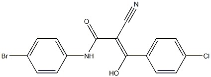 2-Cyano-3-hydroxy-3-[4-chlorophenyl]-N-[4-bromophenyl]acrylamide 구조식 이미지