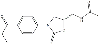 (5S)-5-Acetylaminomethyl-3-[4-propanoylphenyl]oxazolidin-2-one Structure