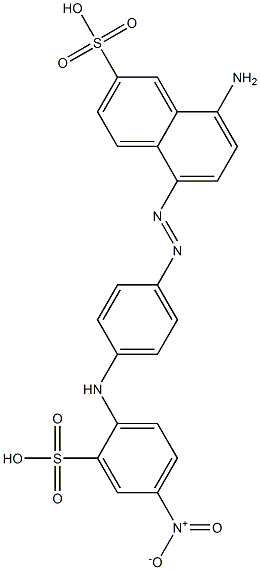 8-Amino-5-[p-(4-nitro-2-sulfoanilino)phenylazo]-2-naphthalenesulfonic acid 구조식 이미지