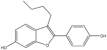 2-(4-Hydroxyphenyl)-3-butylbenzofuran-6-ol 구조식 이미지