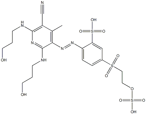 2-[[5-Cyano-2,6-bis[(3-hydroxypropyl)amino]-4-methyl-3-pyridinyl]azo]-5-[[2-(sulfooxy)ethyl]sulfonyl]benzenesulfonic acid Structure