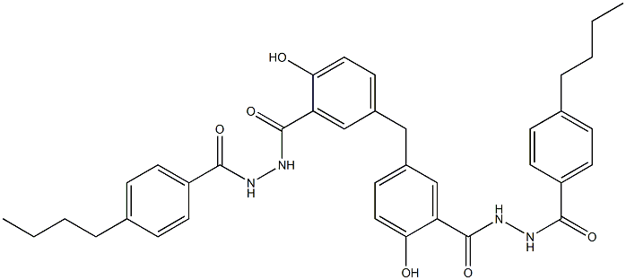 5,5'-Methylenebis[2-hydroxy-N'-(4-butylbenzoyl)benzenecarbohydrazide] Structure