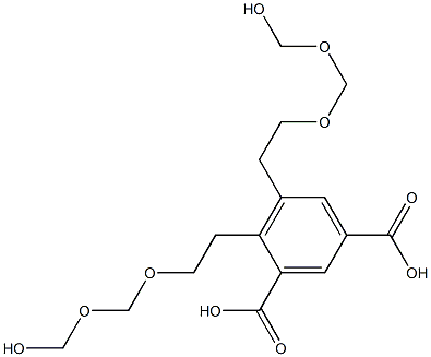 4,5-Bis(6-hydroxy-3,5-dioxahexan-1-yl)isophthalic acid 구조식 이미지