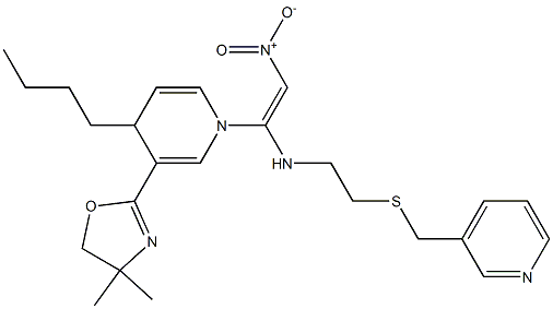 N-[2-Nitro-1-[[4-butyl-3-(4,4-dimethyl-2-oxazolin-2-yl)-1,4-dihydropyridin]-1-yl]ethenyl]-2-[(3-pyridinylmethyl)thio]ethanamine Structure