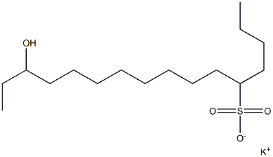 14-Hydroxyhexadecane-5-sulfonic acid potassium salt Structure