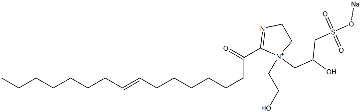 1-(2-Hydroxyethyl)-1-[2-hydroxy-3-(sodiooxysulfonyl)propyl]-2-(8-hexadecenoyl)-2-imidazoline-1-ium 구조식 이미지
