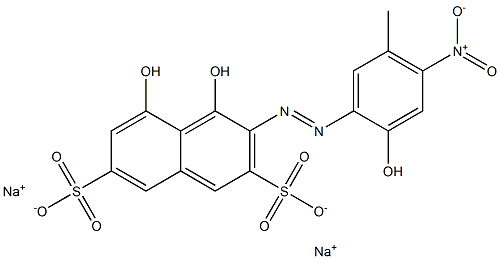 4,5-Dihydroxy-3-[(2-hydroxy-5-methyl-4-nitrophenyl)azo]naphthalene-2,7-disulfonic acid disodium salt Structure