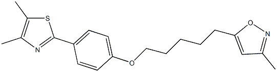 3-Methyl-5-[5-[4-(4,5-dimethyl-2-thiazolyl)phenoxy]pentyl]isoxazole Structure