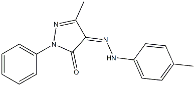 1-Phenyl-3-methyl-2-pyrazoline-4,5-dione 4-(4-methylphenylhydrazone) 구조식 이미지