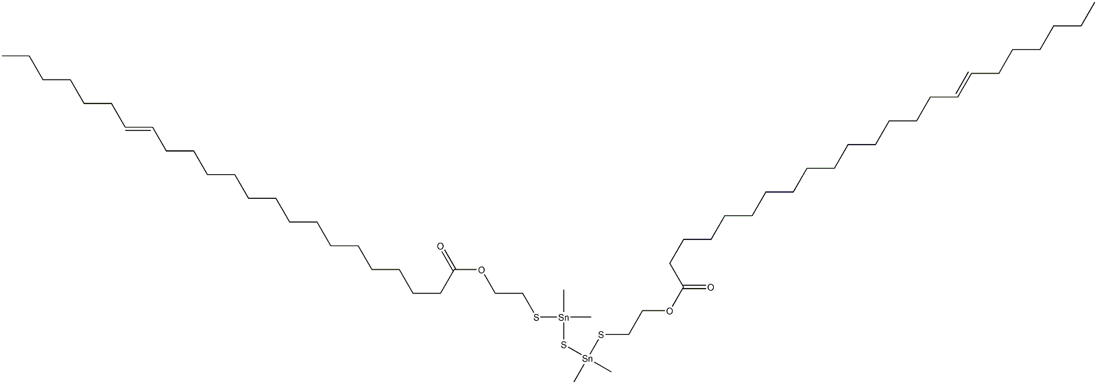 Bis[dimethyl[[2-(15-docosenylcarbonyloxy)ethyl]thio]stannyl] sulfide 구조식 이미지