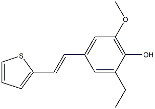 4-[(E)-2-(2-Thienyl)ethenyl]-2-ethyl-6-methoxyphenol 구조식 이미지