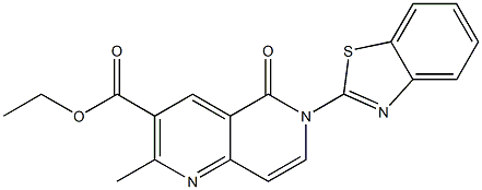 6-(Benzothiazol-2-yl)-2-methyl-5-oxo-5,6-dihydro-1,6-naphthyridine-3-carboxylic acid ethyl ester 구조식 이미지